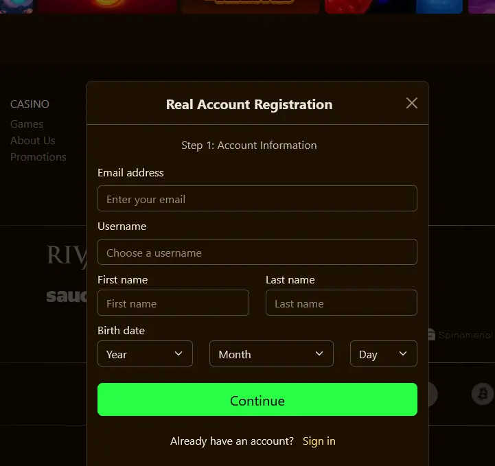 Registrace v Golden Lady Casino – vytvoř účet a získej uvítací bonus